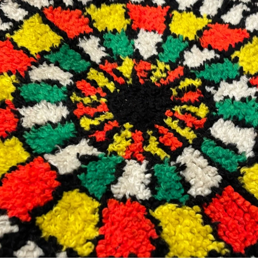 Vintage Colorful Geometric Pattern Rug